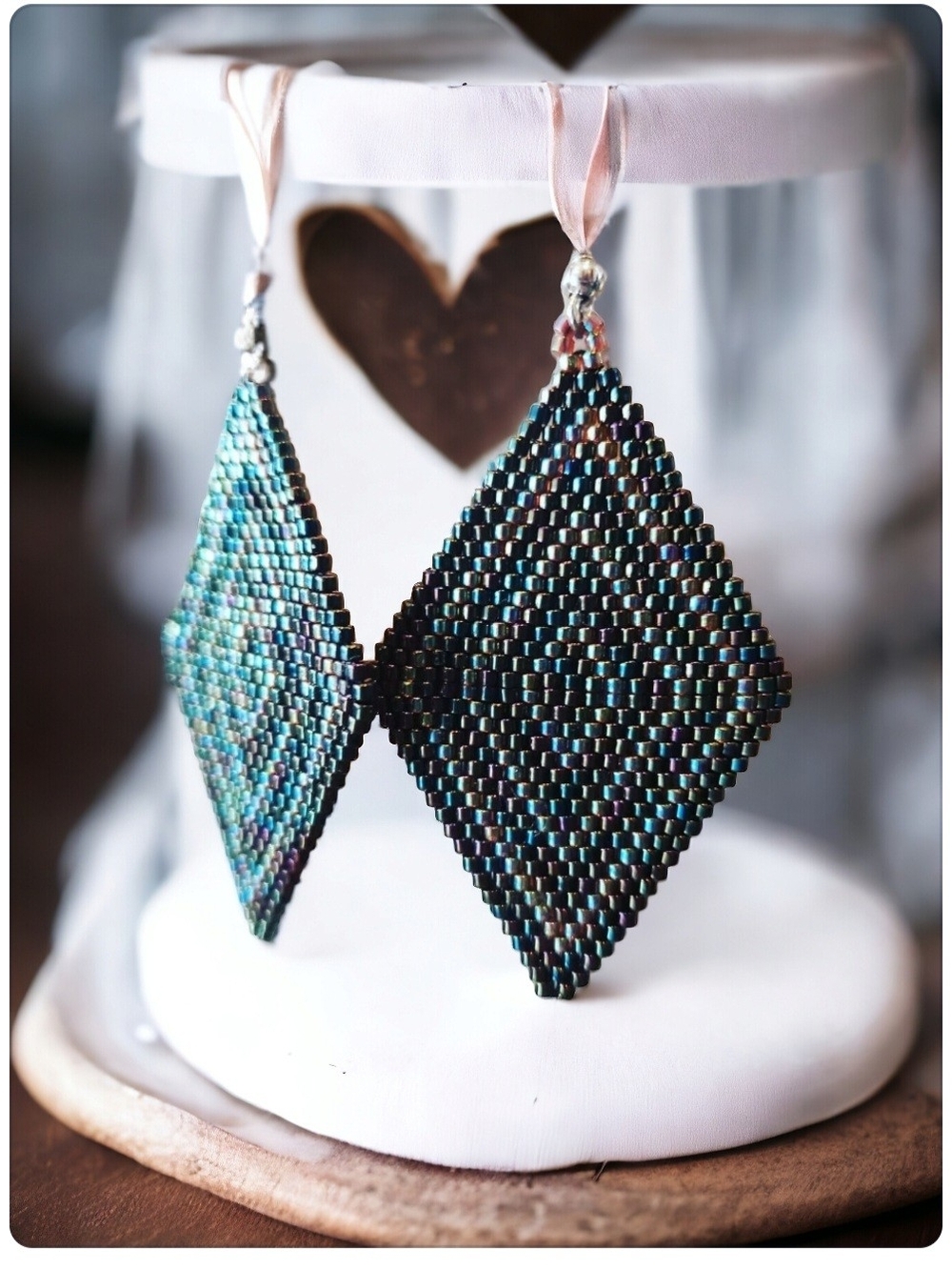 Iridescent Diamond Bead Earrings – Women Jewelry